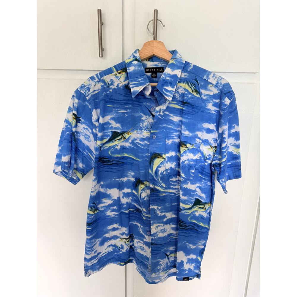 VINTAGE HENRY HILL NEW YORK USA HAWAIIAN SHIRT SIZE XL
